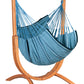Udine Organic Blue Zebra - Organic Cotton Hammock Chair with FSC® certified Eucalyptus Stand