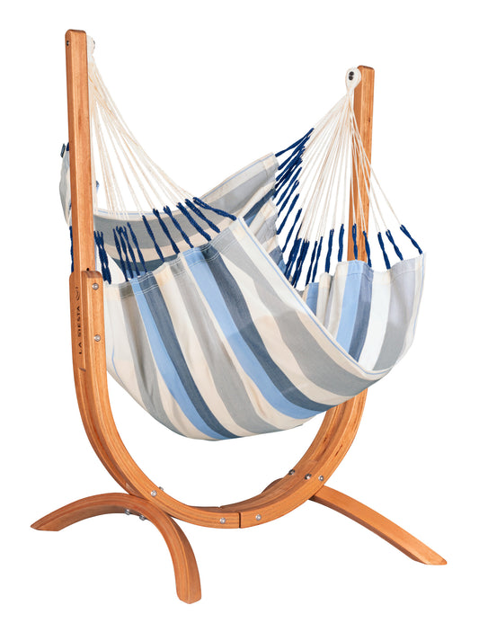 Udine Outdoor Sea Salt - Weather-Resistant Hammock Chair with FSC® certified Eucalyptus Stand